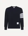 Thom Browne Engineered 4-bar Cotton Sweatshirt In Blue