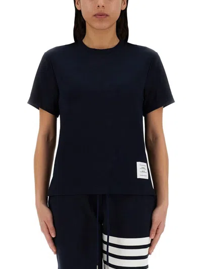 Thom Browne Relaxed Fit Back Pocket T-shirt In Blue