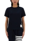 Thom Browne Logo-patch Short-sleeve T-shirt In Blu