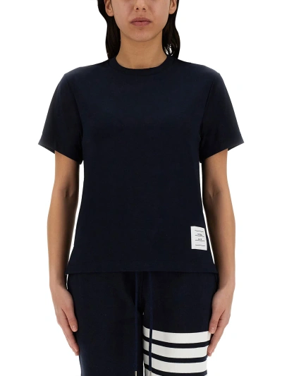 Thom Browne Cotton T-shirt In Blue