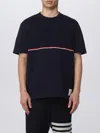 Thom Browne Navy Milano Cotton Oversized Pocket T-shirt In Blue