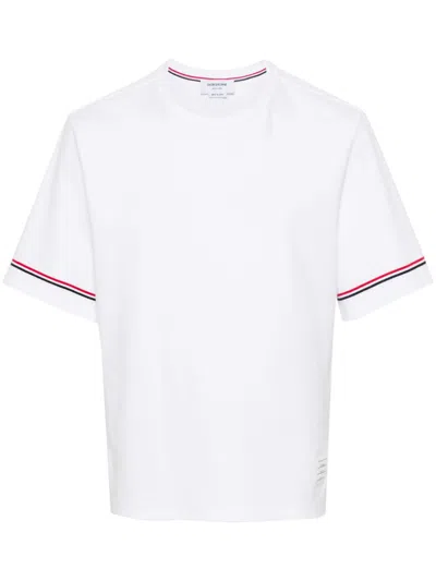 THOM BROWNE THOM BROWNE COTTON T-SHIRT, BREATHABLE COMFORT
