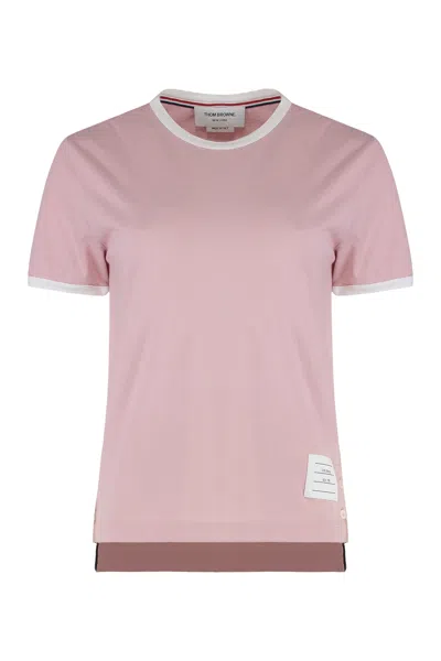 Thom Browne Cotton T-shirt In Pink