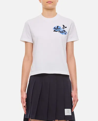 Thom Browne Floral-print Cotton T-shirt In White