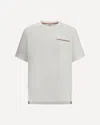 Thom Browne Oversized T-shirt With Embroidered Pocket Detail In White