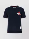 THOM BROWNE COTTON T-SHIRT WITH CONTRAST TRIM