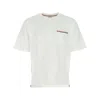 Thom Browne Short-sleeved T-shirt With Striped Pocket Detail In White