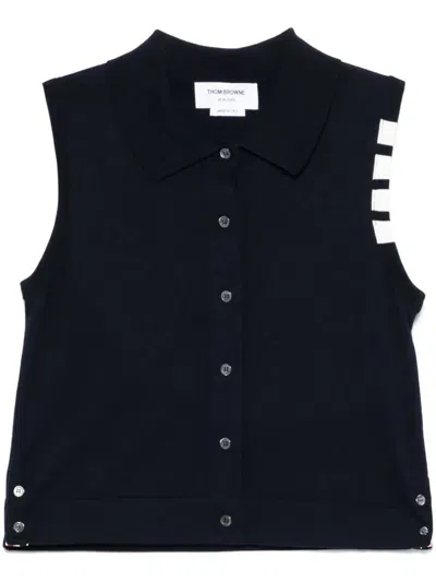 THOM BROWNE THOM BROWNE COTTON TANK TOP WITH 4-STRIPE DETAIL