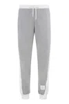 Thom Browne Cotton Track-pants Featuring Tricolor Detail In Gray