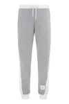 Thom Browne Cotton Track-pants Featuring Tricolor Detail In Gray
