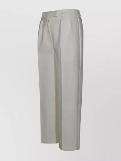 Thom Browne Cotton Trousers With Wide Leg Cut In Gray