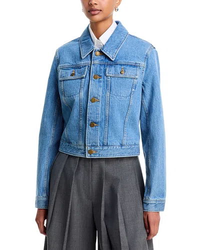 Thom Browne Cotton Trucker Jacket In Blue