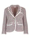 Thom Browne Check-pattern Buttoned Tweed Jacket In Multi