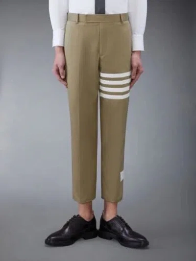 Pre-owned Thom Browne Cotton Twill 4-bar Chino Trousers Sz 2 In Beige