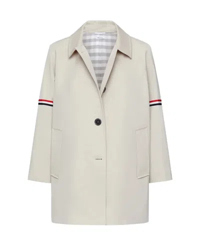 Thom Browne Cotton Twill Armband Cropped Car Coat