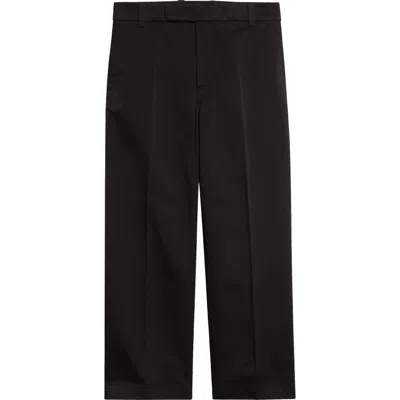 Thom Browne Cotton Twill Crop Chinos In Black