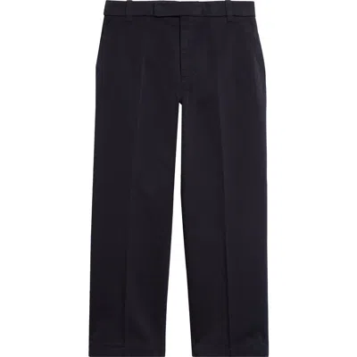 Thom Browne Cotton Twill Crop Chinos In Navy