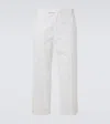 Thom Browne Cotton Twill Cropped Chinos In White