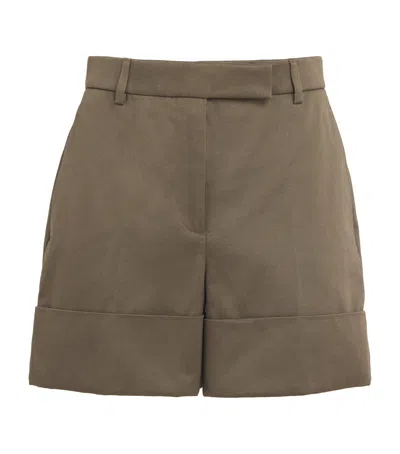 Thom Browne Cotton Twill Sack Shorts In Green
