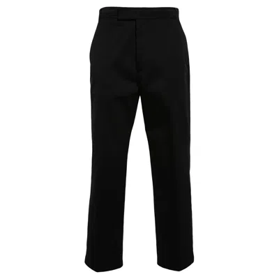 Thom Browne Cotton Twill Utility Trousers Men In Black