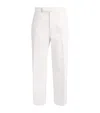Thom Browne Cotton Trousers Straight Leg Back Pockets In White
