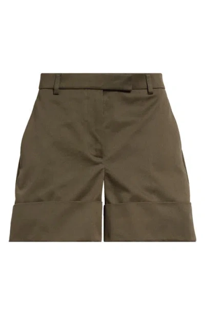 Thom Browne Cotton Twilll Sack Shorts In Green