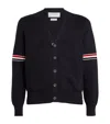 Thom Browne Man Cardigan Midnight Blue Size 3 Virgin Wool In Navy