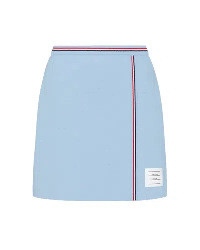 Thom Browne Cotton Waffle Mini Wrap Skirt
