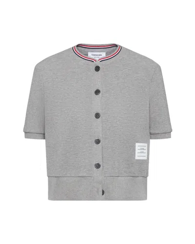 Thom Browne Cotton Waffle Short Sleeve Cardigan