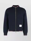 Thom Browne Cotton Zip Hoodie And Pockets In Blue