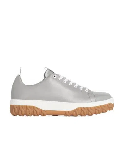 Thom Browne Court Lace-up Sneakers In Gray