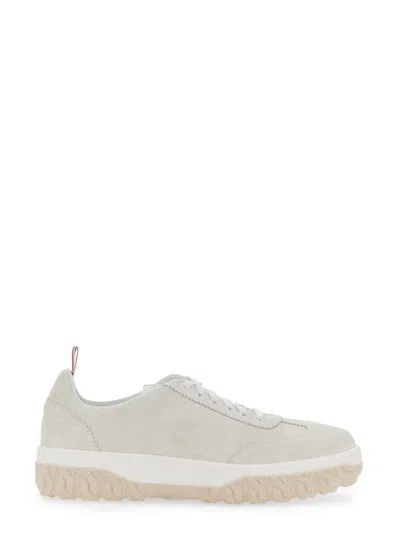 Thom Browne Beige Cable Knit Sole Court Sneakers In 100
