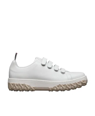 Thom Browne Court Touch-strap Sneakers In White