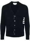Thom Browne Cotton V-neck Cardigan With 4 Bar Stripe