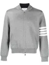 Thom Browne Crab Gem Icon Cotton Bomber Jacket In Grey