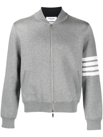 Thom Browne Crab Gem Icon Cotton Bomber Jacket In Grey