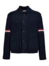 Thom Browne Single-breasted Button-fastening Coat In Blue