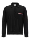 Thom Browne Wool Shirt With Long Sleeves And Striped Detail In Black