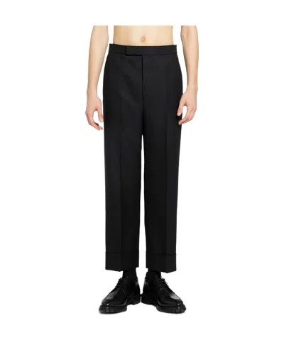 Thom Browne Creased Detail Casual Pants In Black