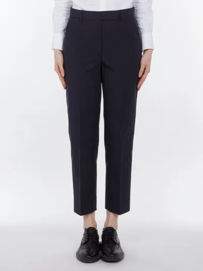 Thom Browne Crease-resistant Cotton Trousers In Blue