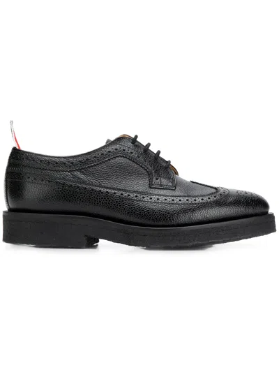 Thom Browne Crepe Sole Longwing Brogues In Black
