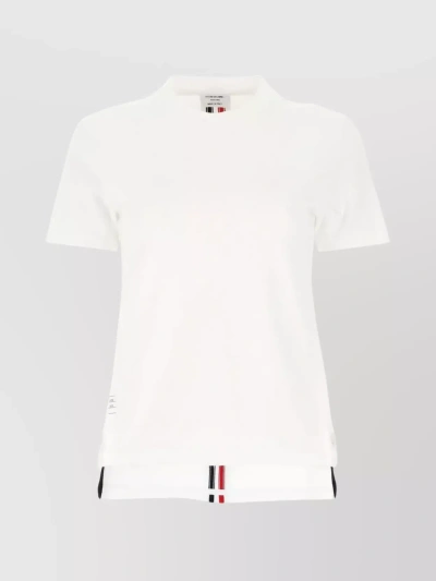 Thom Browne Crew-neck Cotton Pique T-shirt In White