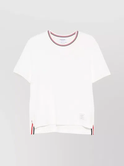THOM BROWNE CREW NECK COTTON T-SHIRT
