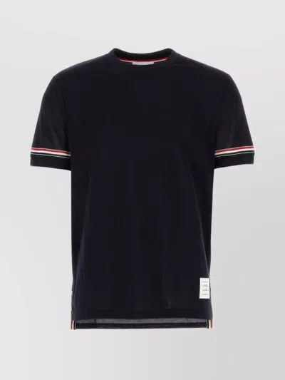 Thom Browne Crew Neck Cotton T-shirt In Black