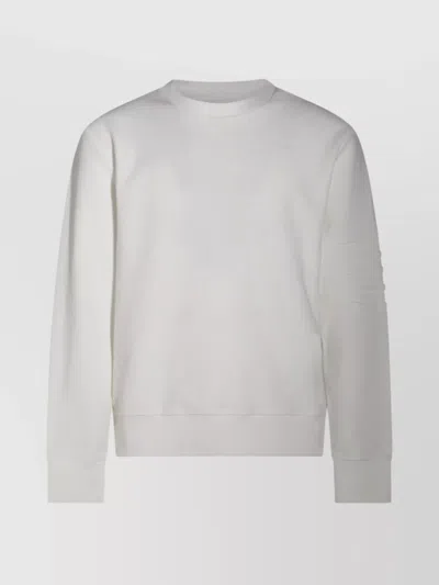 Thom Browne Crew Neck Knitwear Textured Sleeve In White