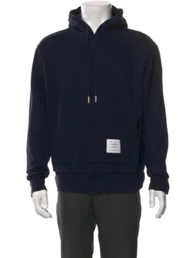 Pre-owned Thom Browne Crew Neck Long Sleeve Hoodie In Blue