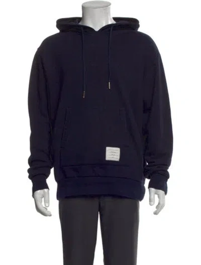 Pre-owned Thom Browne Crew Neck Long Sleeve Hoodie In Blue