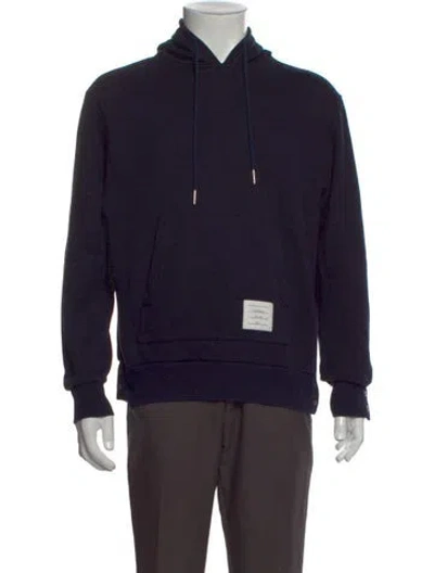 Pre-owned Thom Browne Crew Neck Long Sleeve Hoodie In Blue