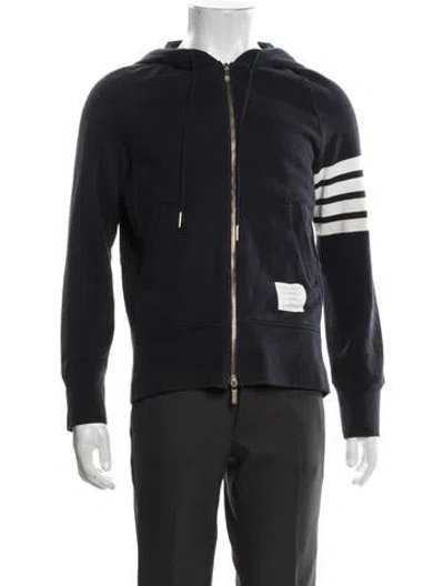 Pre-owned Thom Browne Crew Neck Long Sleeve Hoodie In Blue