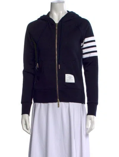 Pre-owned Thom Browne Crew Neck Long Sleeve Hoodie In Blue